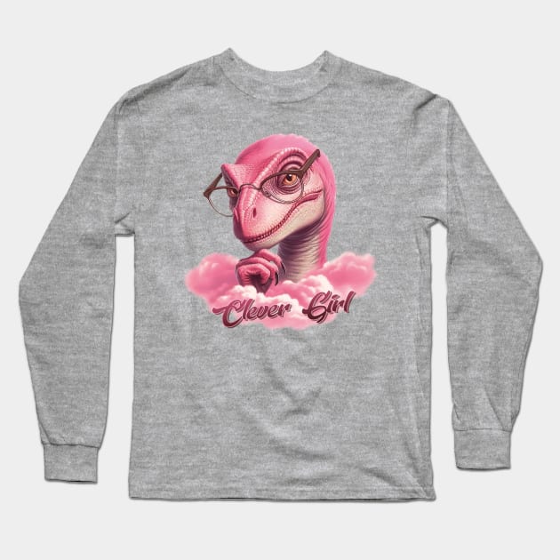 Clever Girl Raptor Long Sleeve T-Shirt by liminalcandy